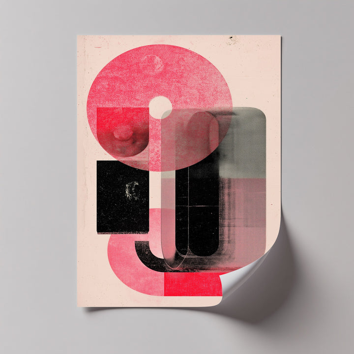 Red Echo – Abstract Geometric Canvas Print