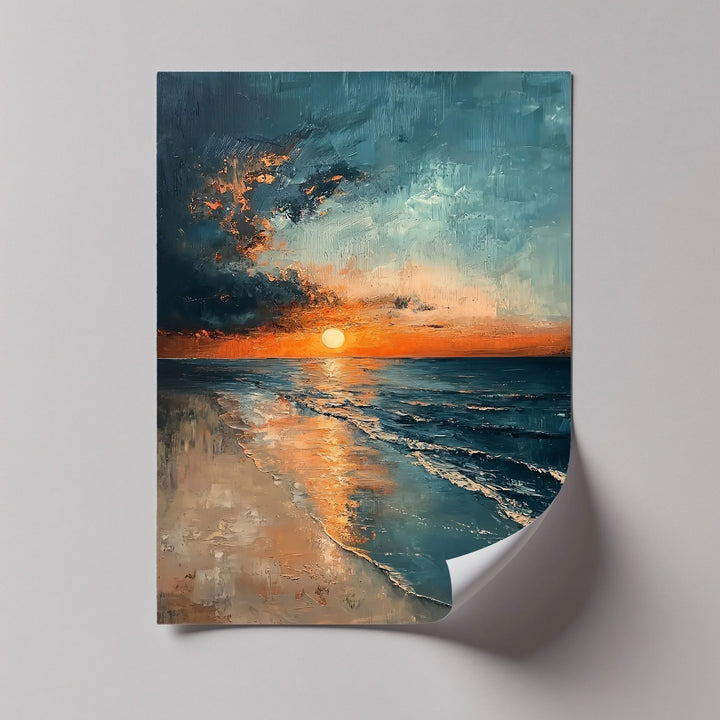Sunset Serenity Over Ocean Shore – Tranquil Seascape Canvas Print - MyPhotoStation