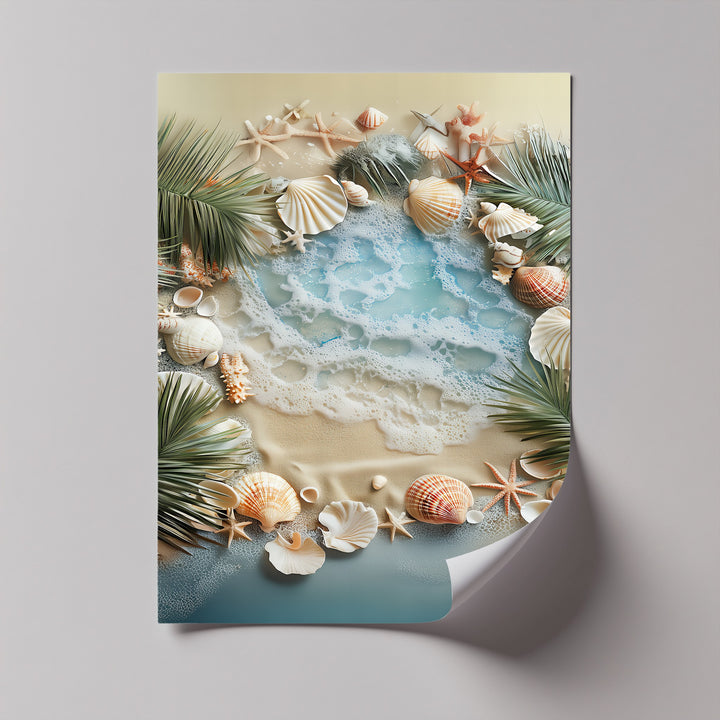 Capture ocean serenity with this artistic canvas painting full of coastal textures.


