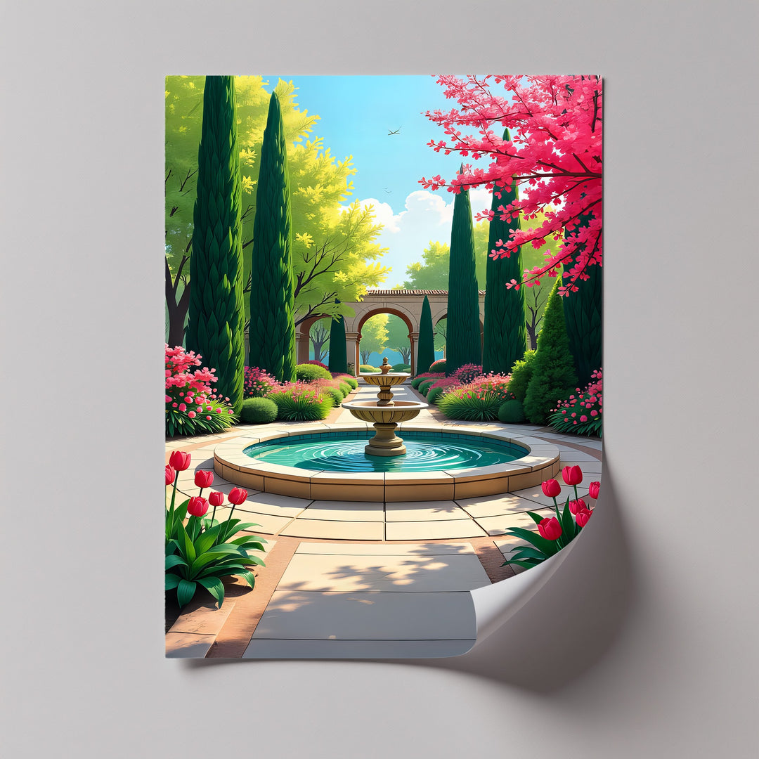 Spring Serenity – Mediterranean Garden Canvas Print