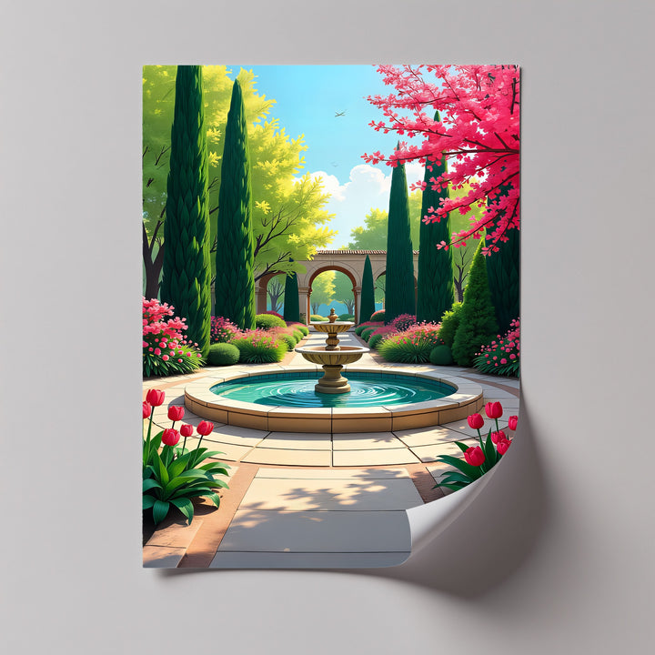 Spring Serenity – Mediterranean Garden Canvas Print
