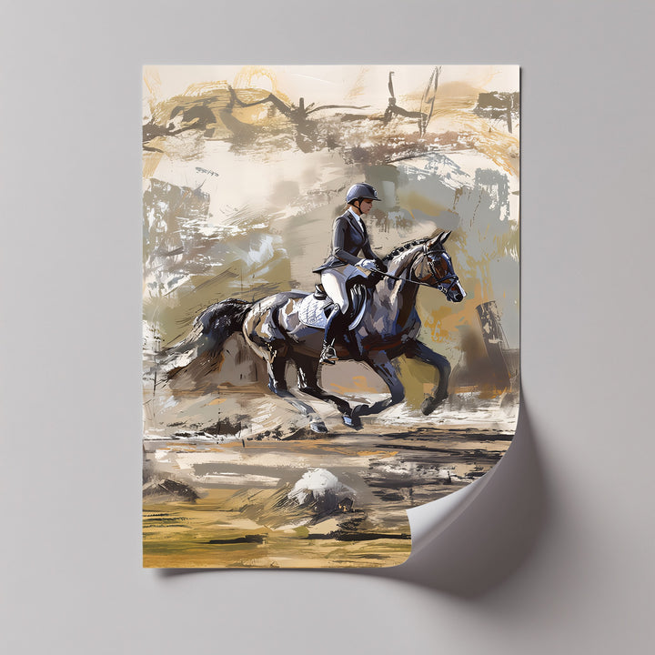 Equestrian Rider with Galloping - Horse Canvas Print