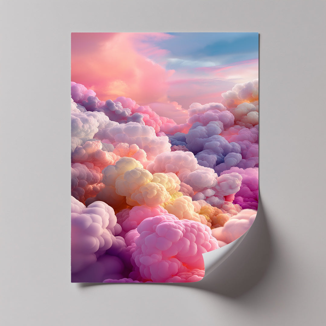 Cotton Sky Mirage – Dreamlike Pastel Cloudscape Canvas Print