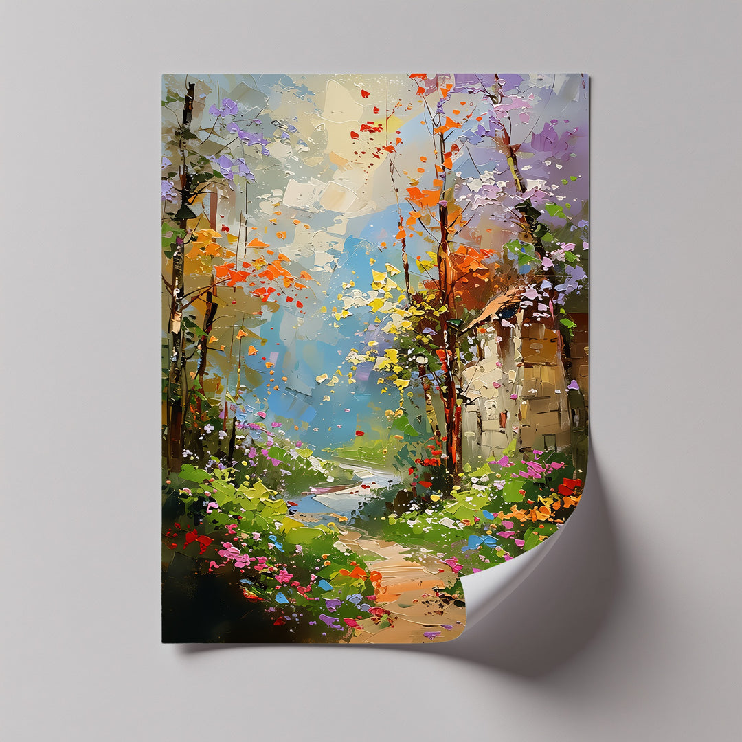 Whispers of Spring – Colorful Garden Pathway Canvas Print