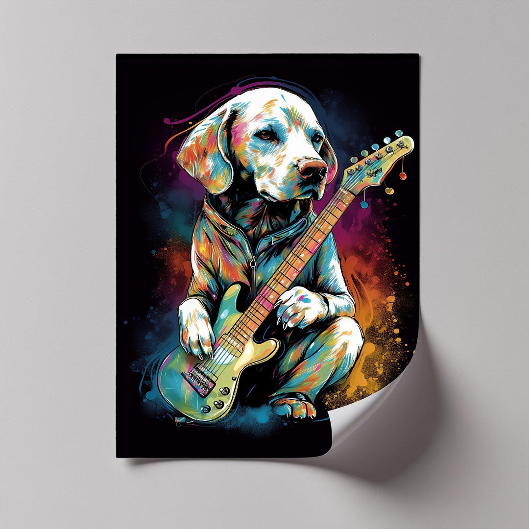 Electric Pup Vibes – Colorful Rock Music Dog Portrait Puppies Canvas Print - MyPhotoStation