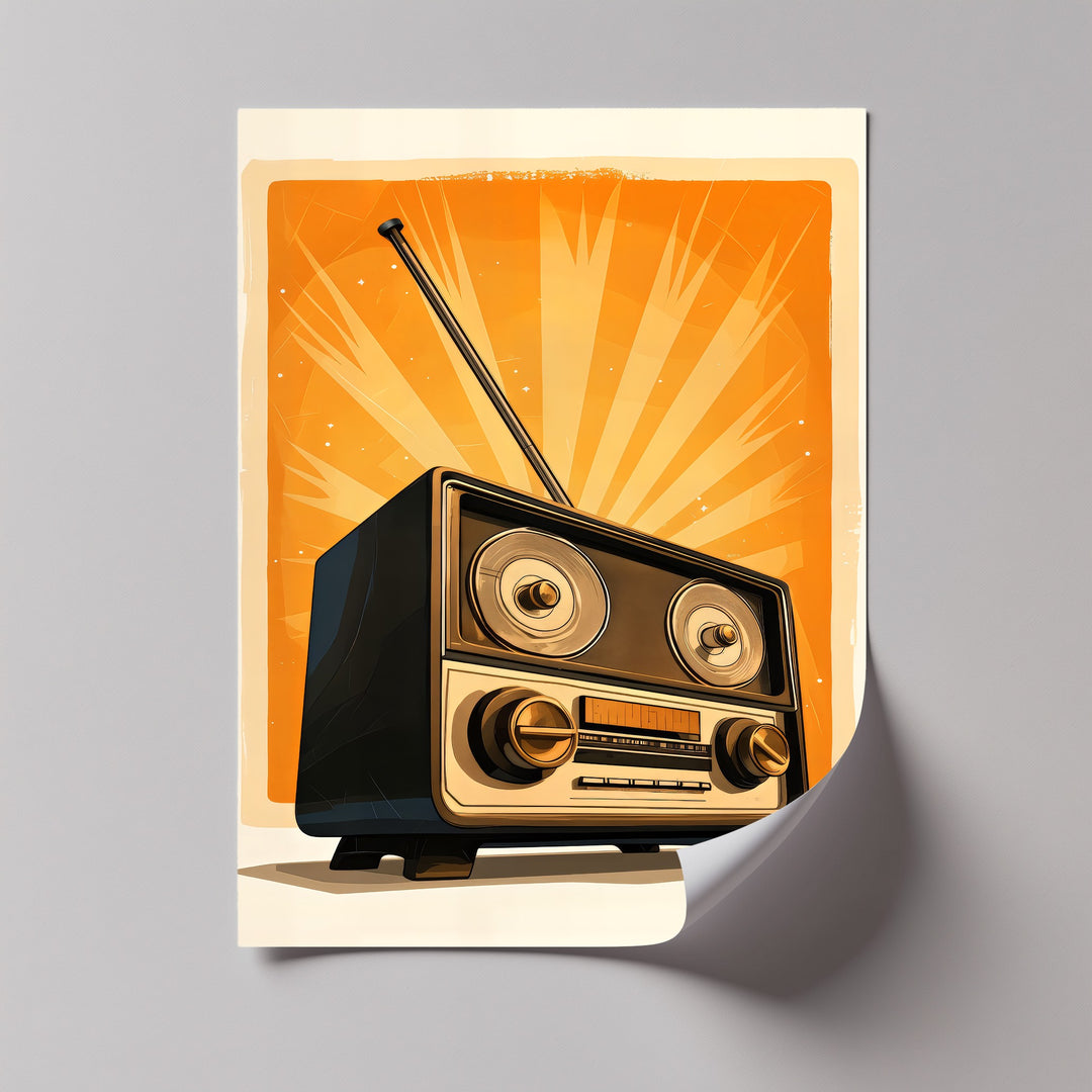 Broadcast Boom – Retro Radio Explosion Canvas Print