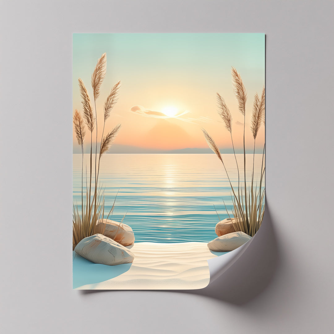 Serenity at Sunrise – Coastal Minimalist Canvas Print