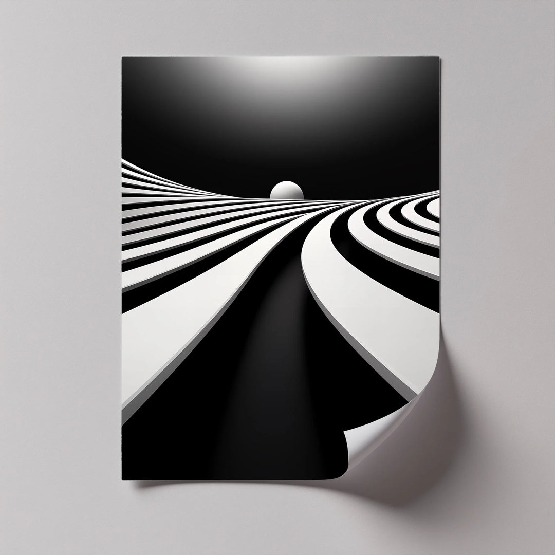 Minimalist Horizon Flow – Black & White Canvas Print - MyPhotoStation