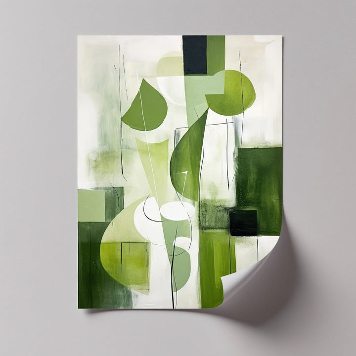 Verdant Geometry – Abstract Leaf-Inspired Canvas Print - MyPhotoStation