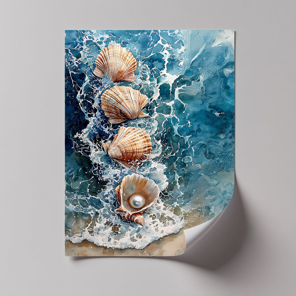 Bring coastal elegance home with this rich, ocean-inspired canvas art.

