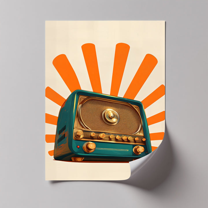Retro Radiance – Classic Teal Radio Canvas Print