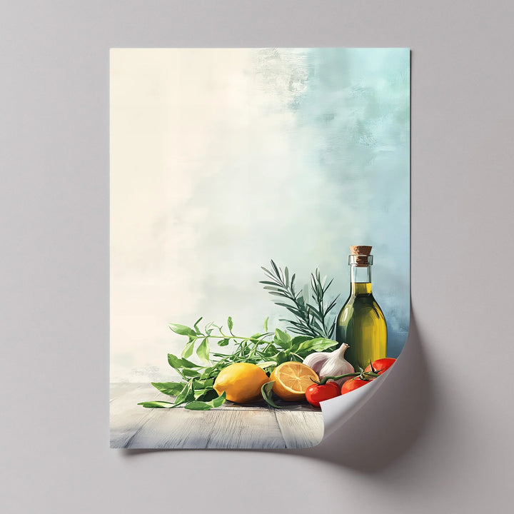 Essence of the Mediterranean – Olive Oil & Herb Kitchen Canvas Print - MyPhotoStation
