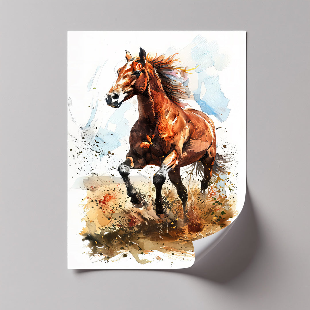 Fiery Gallop – Dynamic Chestnut Horse Canvas Print