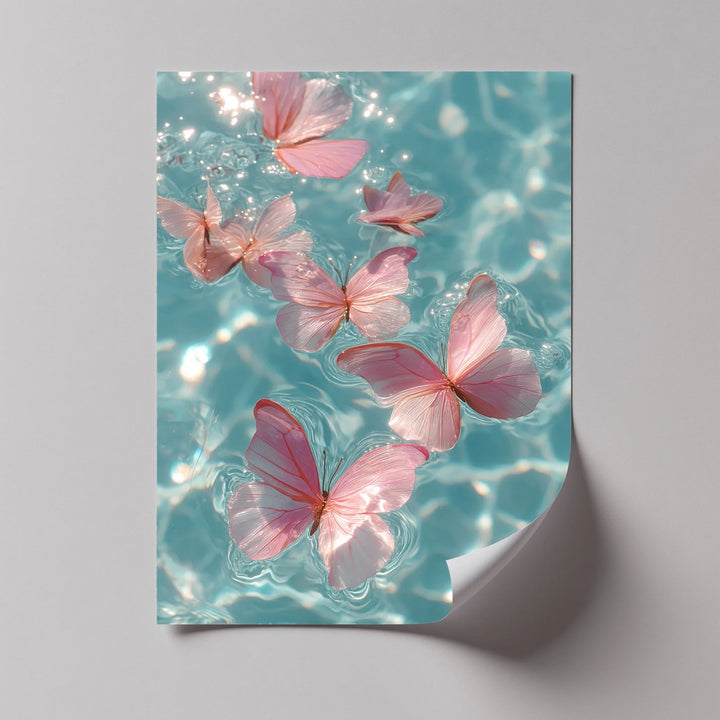 Floating Pink Butterflies Over Water – Dreamy Canvas Print - MyPhotoStation