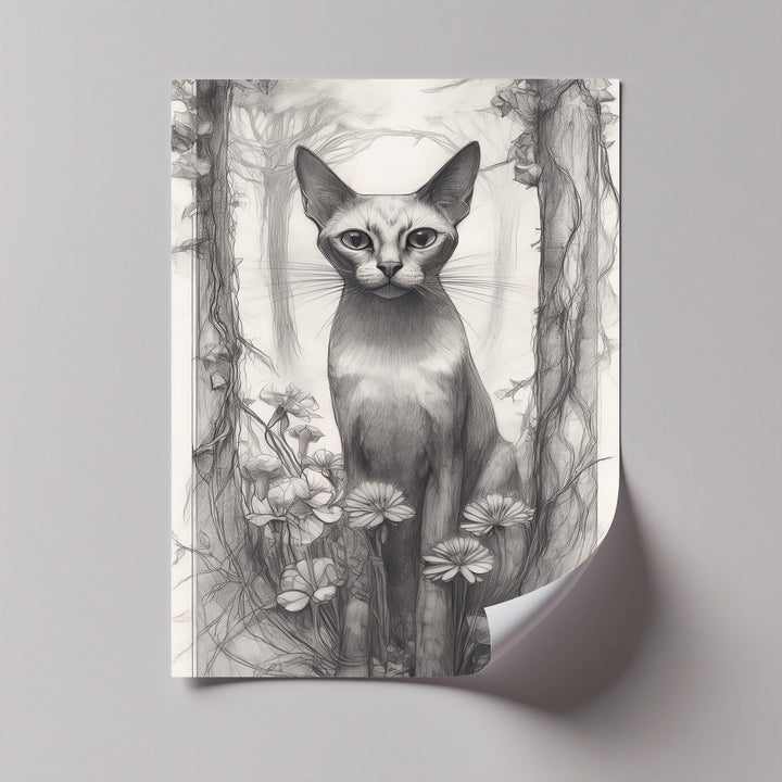 Mystic Forest Watcher – Elegant Cat in Enchanted Woodland Cat Canvas Print - MyPhotoStation