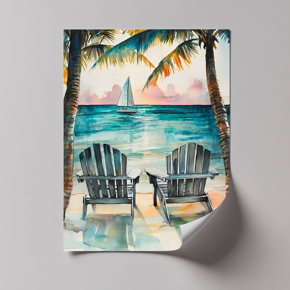 Sunset reflections and seaside peace shine in this stunning canvas print for beach lovers.

