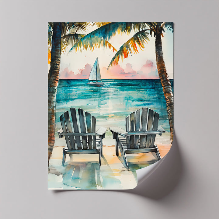 Sunset reflections and seaside peace shine in this stunning canvas print for beach lovers.

