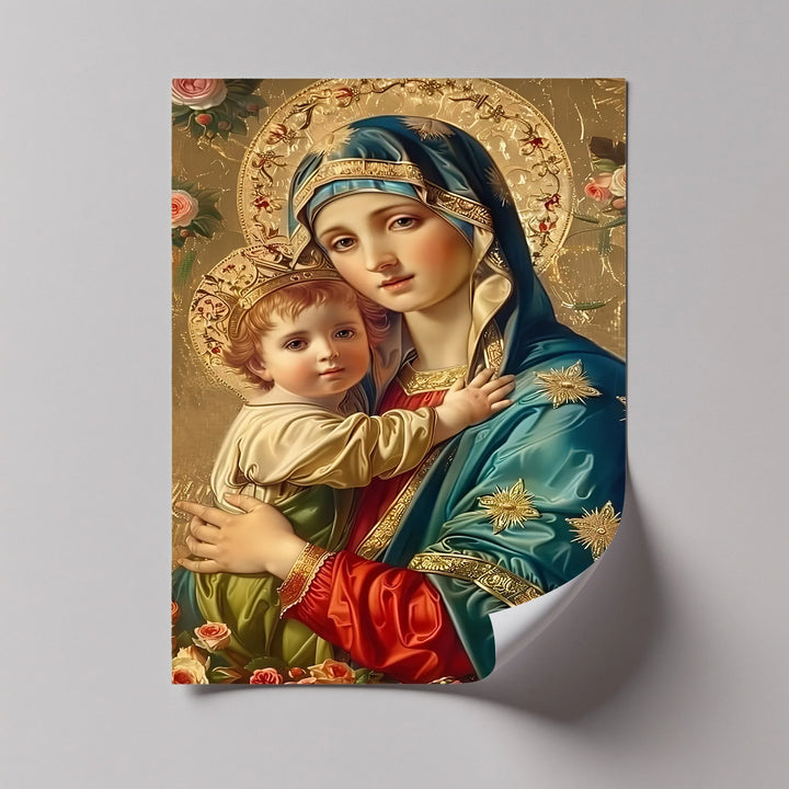 Holy Madonna and Child – Sacred Icon Style Canvas Print - MyPhotoStation