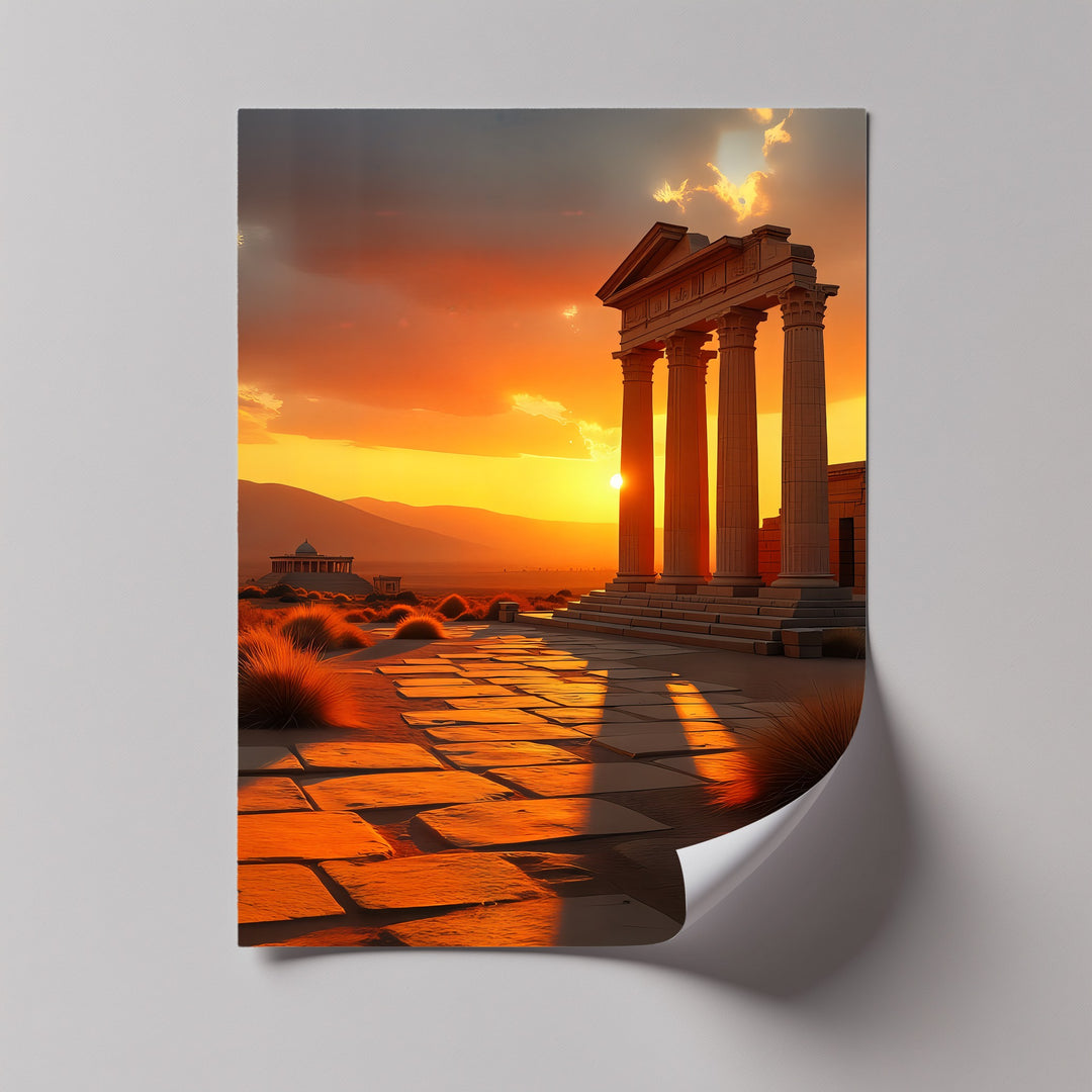 Golden Dusk – Ancient Pillars Canvas Print