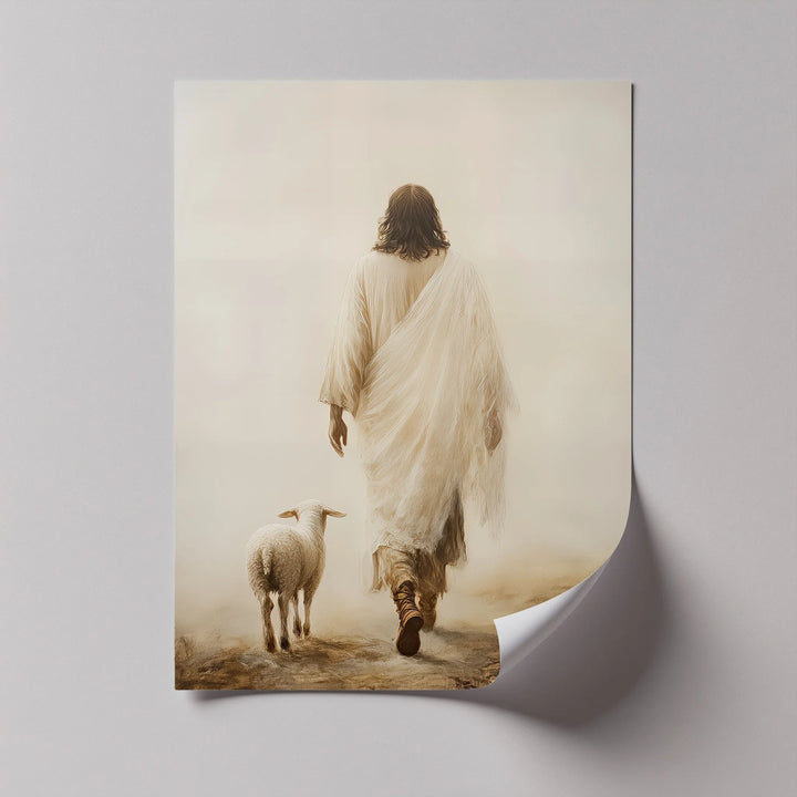 Bring spiritual calm to your home with this heartfelt canvas painting of the Good Shepherd.

