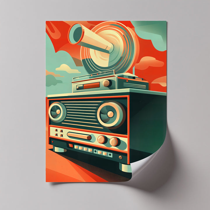 Sonic Boom – Abstract Retro Speaker Canvas Print