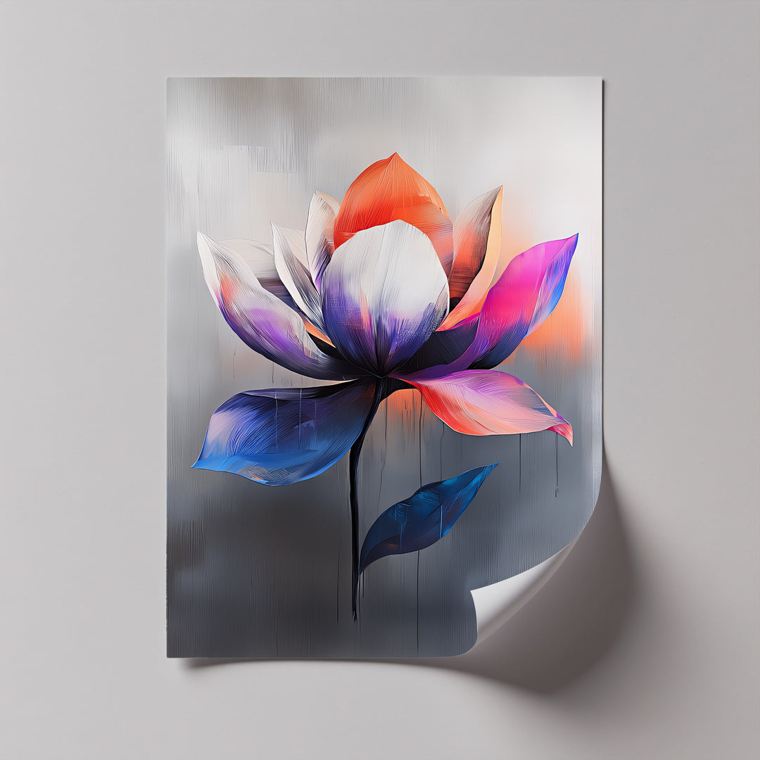 Radiant Lotus in Motion – contemporary abstract canvas

