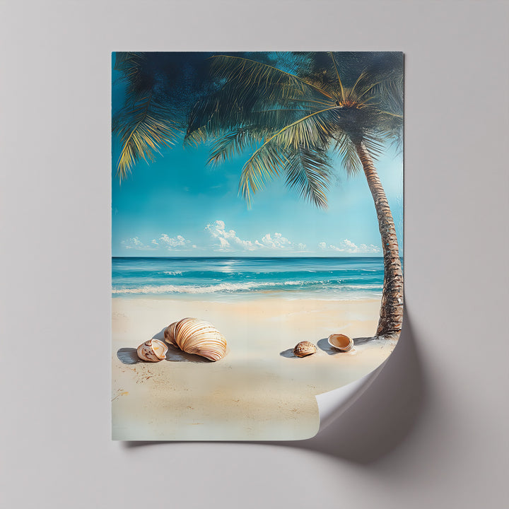 Bring paradise home with this vivid photo canvas of sun, shells, and surf.

