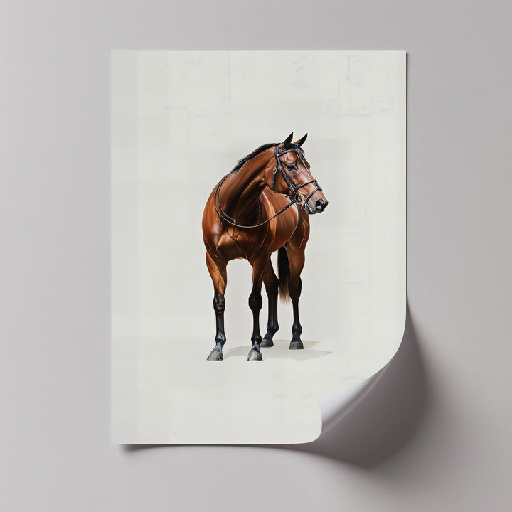 Majestic Bay Beauty – Realistic Brown Horse Canvas Print