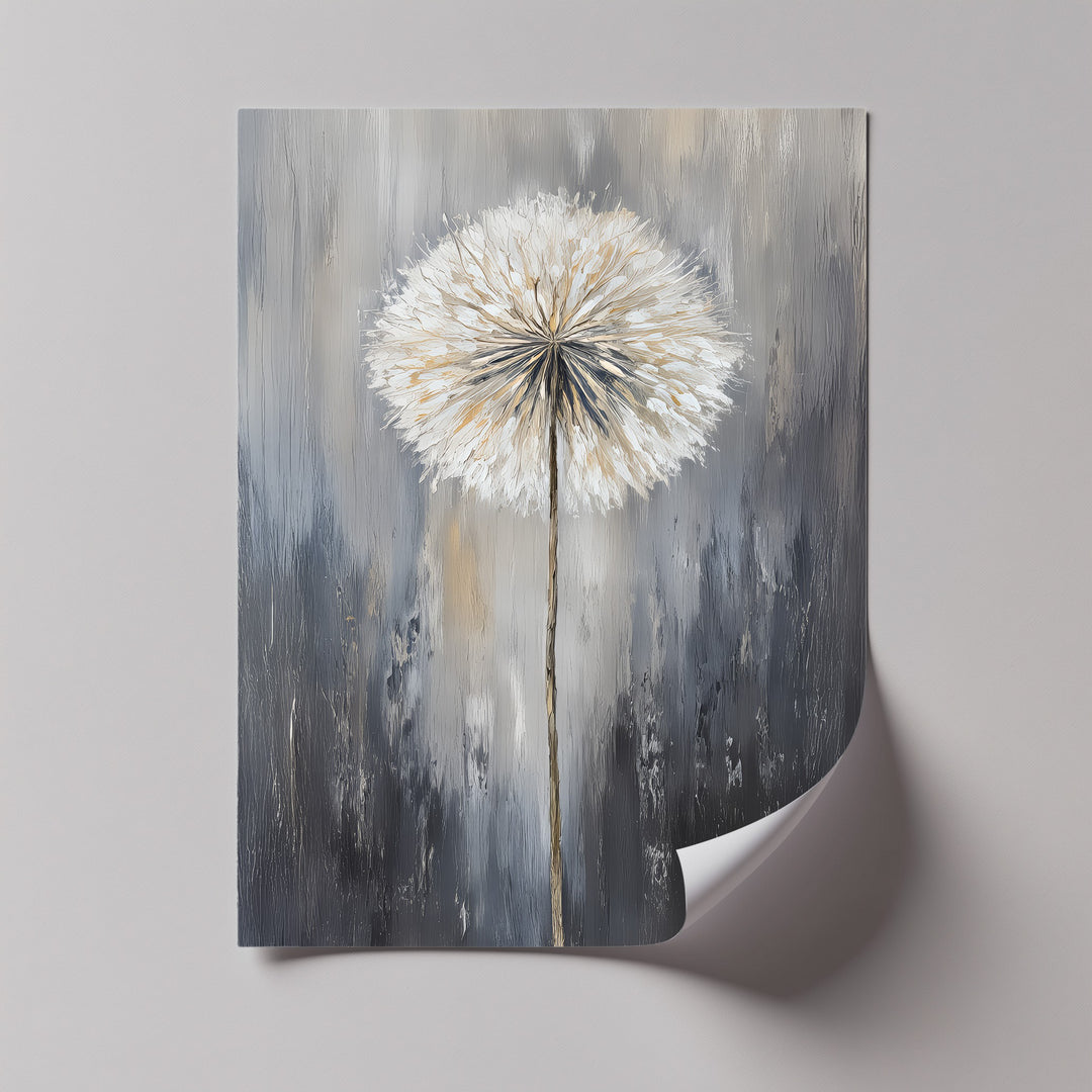 Whispers of Grace – Dandelion-Inspired Neutral Tones Canvas Print