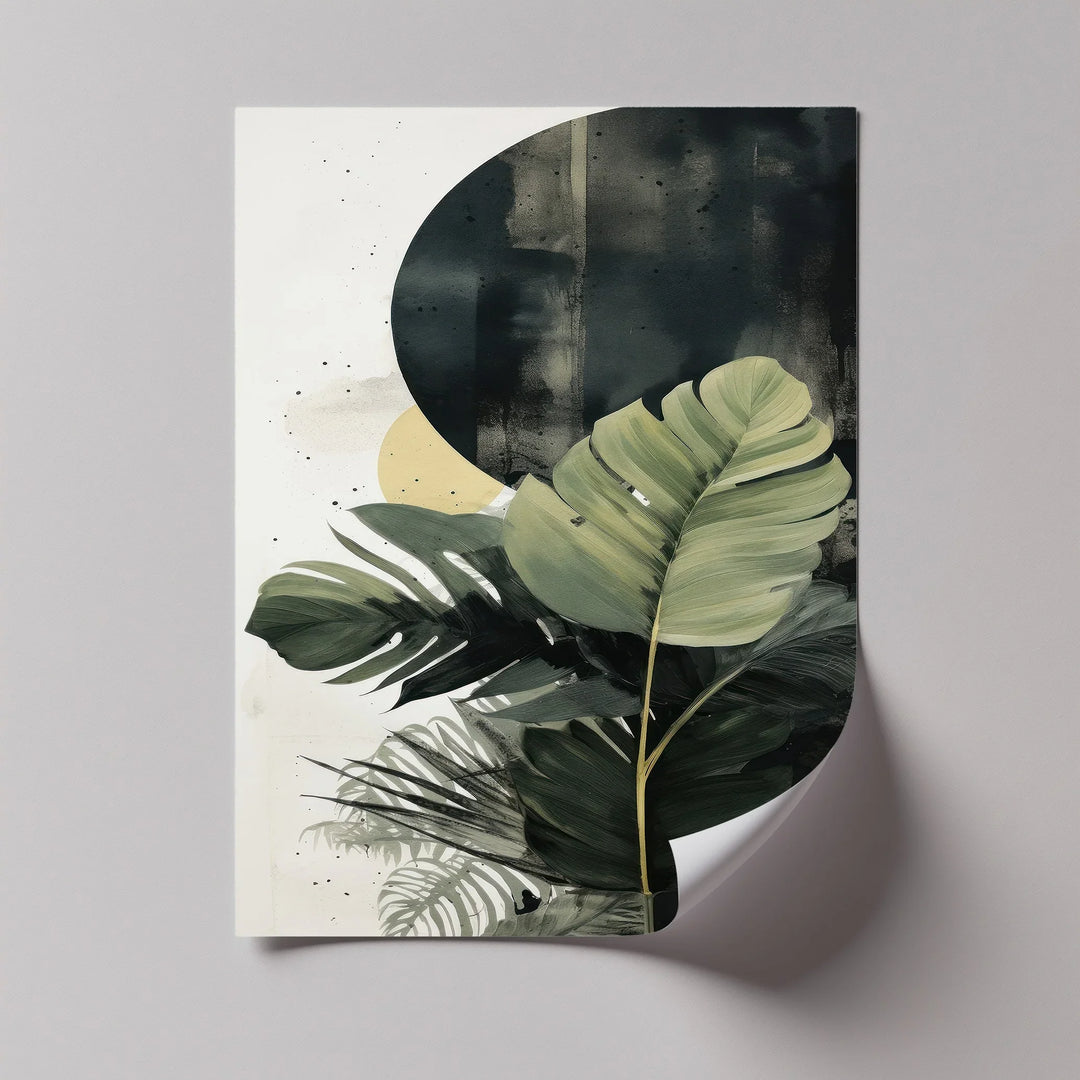 Tropical Eclipse – Modern Monstera Leaf Canvas Print - MyPhotoStation