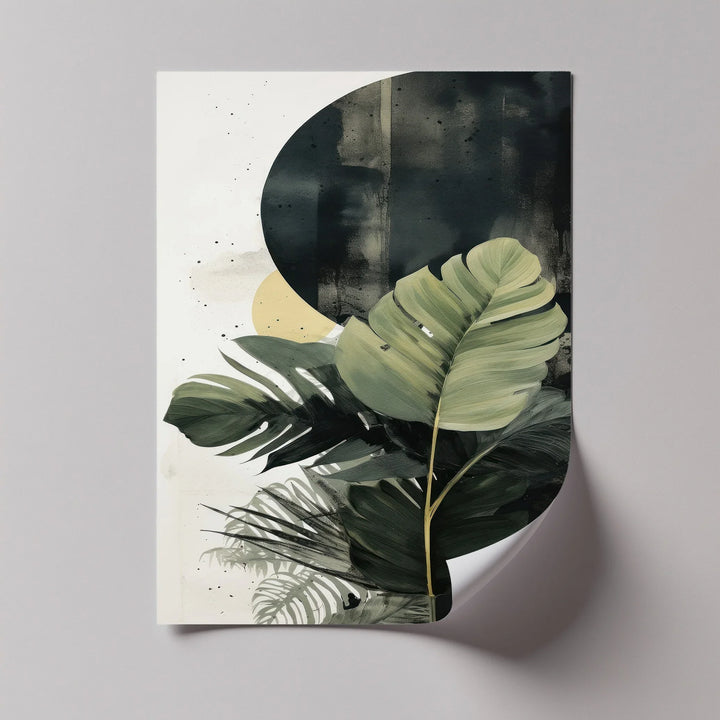 Tropical Eclipse – Modern Monstera Leaf Canvas Print - MyPhotoStation