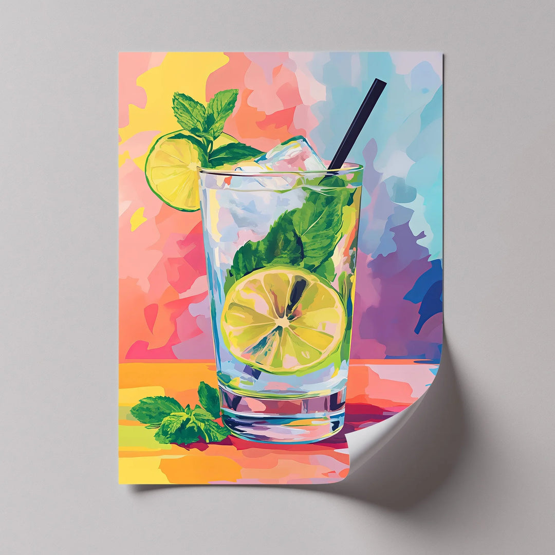 Mint Splash – Colorful Mojito Cocktail Canvas Print - MyPhotoStation