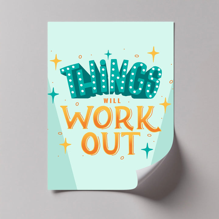 Things Will Work Out – Retro Optimistic Inspirational Canvas Print