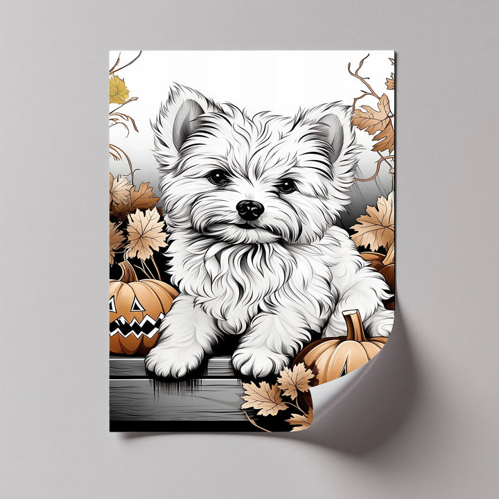 Pumpkin Pup Charm – Halloween Dog Illustration Puppies Canvas Print - MyPhotoStation