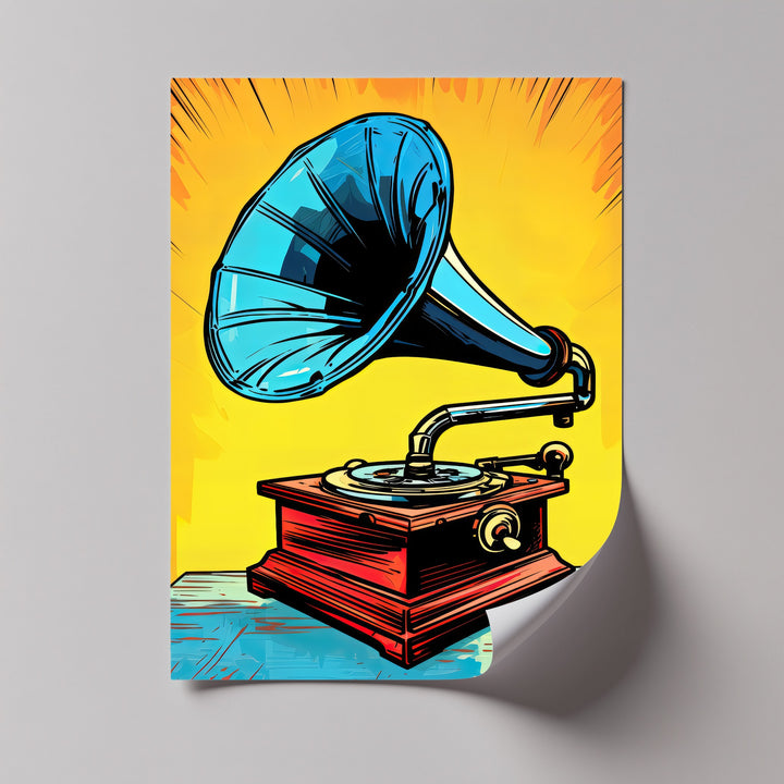 Vinyl Echo – Pop Art Gramophone Canvas Print