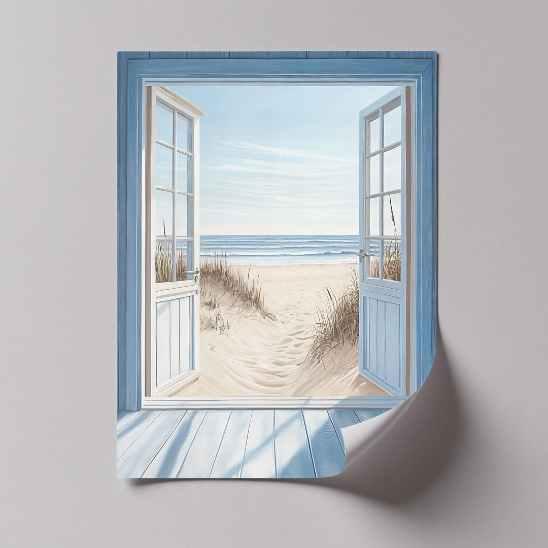 Open to the Sea – Tranquil Beach View Kitchen Canvas Print - MyPhotoStation