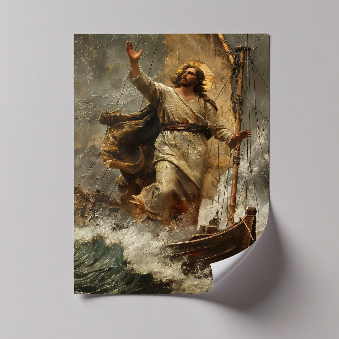 Peace in the Storm – Jesus Calming the Sea Canvas Print