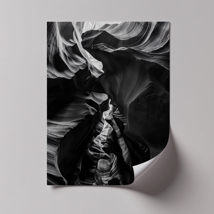 Light and shadow collide in this bold photo canvas of chiseled stone curves and canyon depth.

