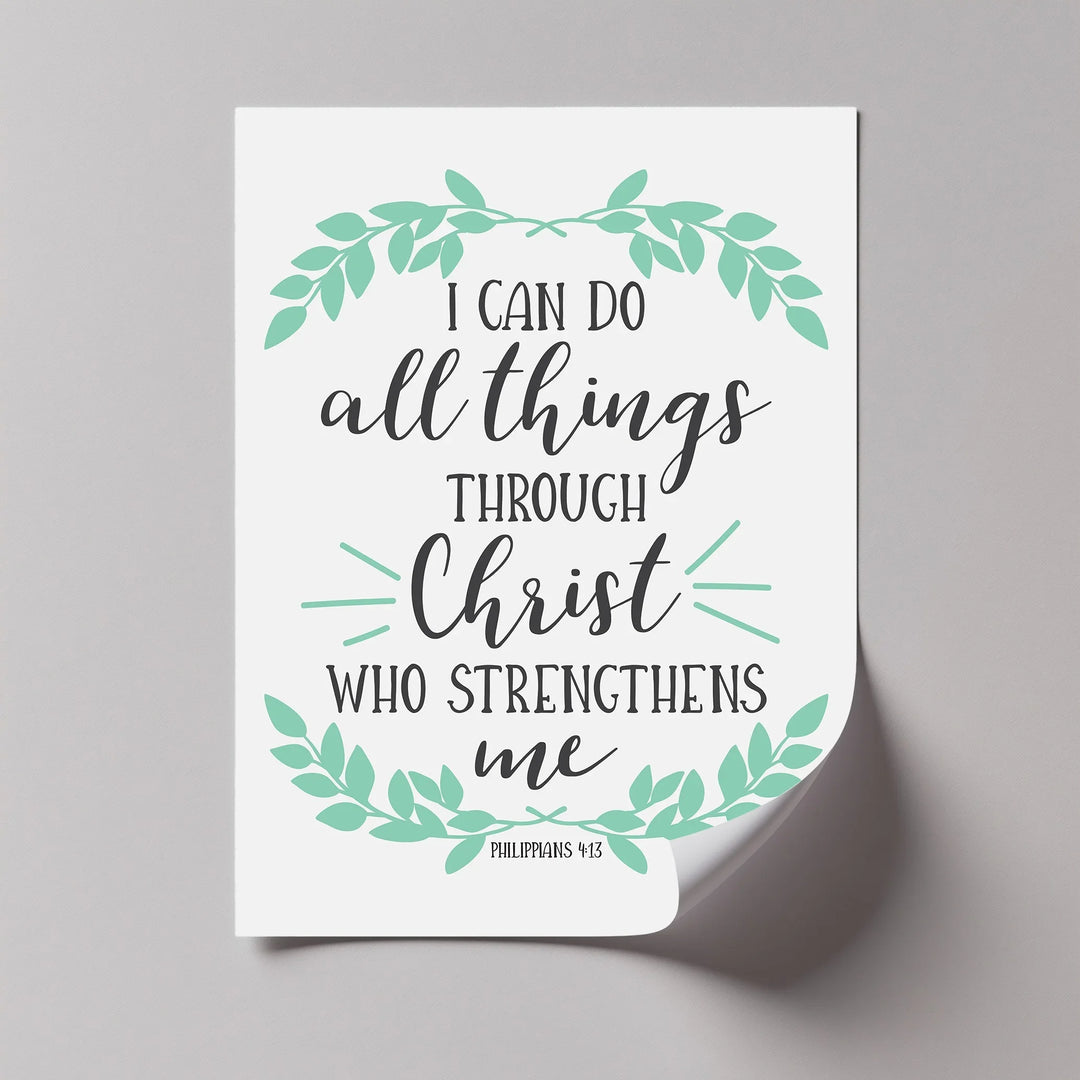 All Things Through Christ – Philippians 4:13 Canvas Print - MyPhotoStation