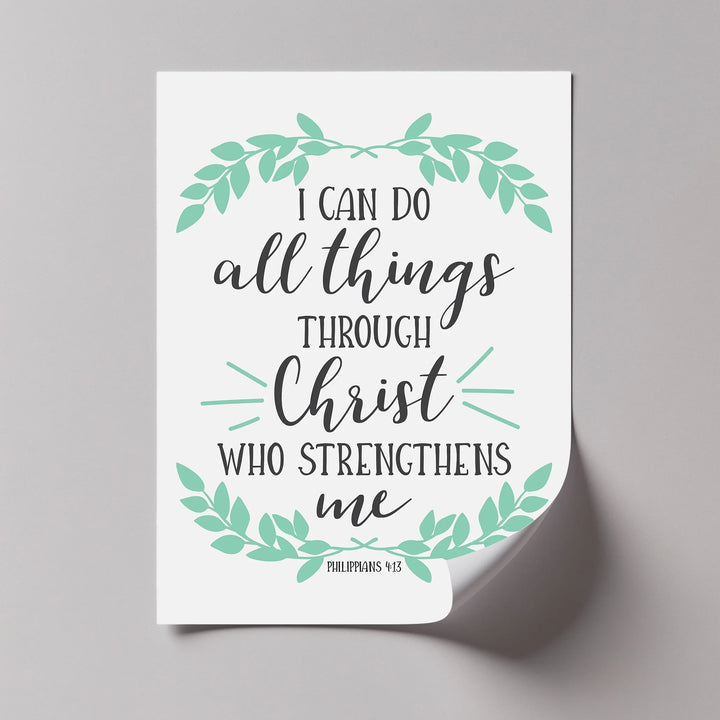 All Things Through Christ – Philippians 4:13 Canvas Print - MyPhotoStation