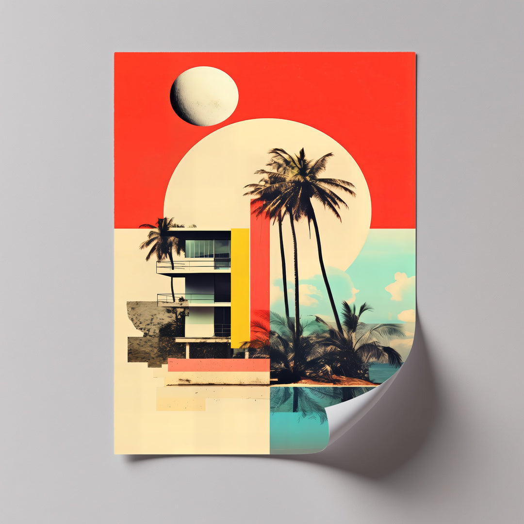 Solar Tropics – Modern Retro Beachscape Canvas Print