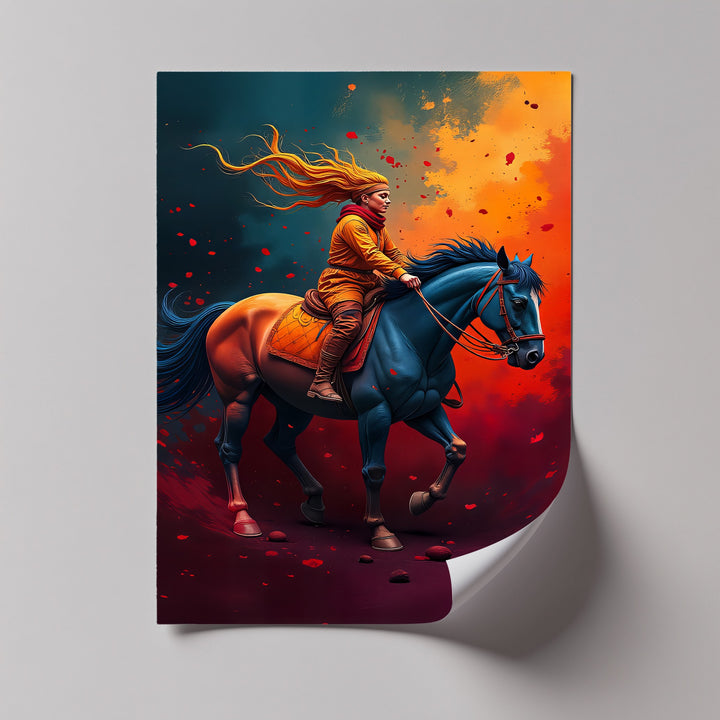 Crimson Ride – Modern Equestrian Canvas Print