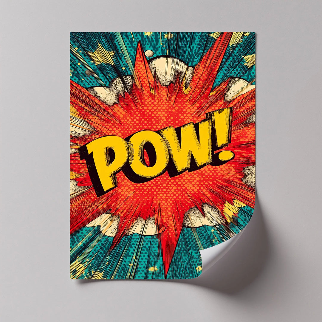 Pop art explosion wall decor with comic flair

