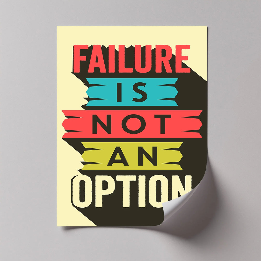 Bold Retro Typography Wall Art for Success Mindset

