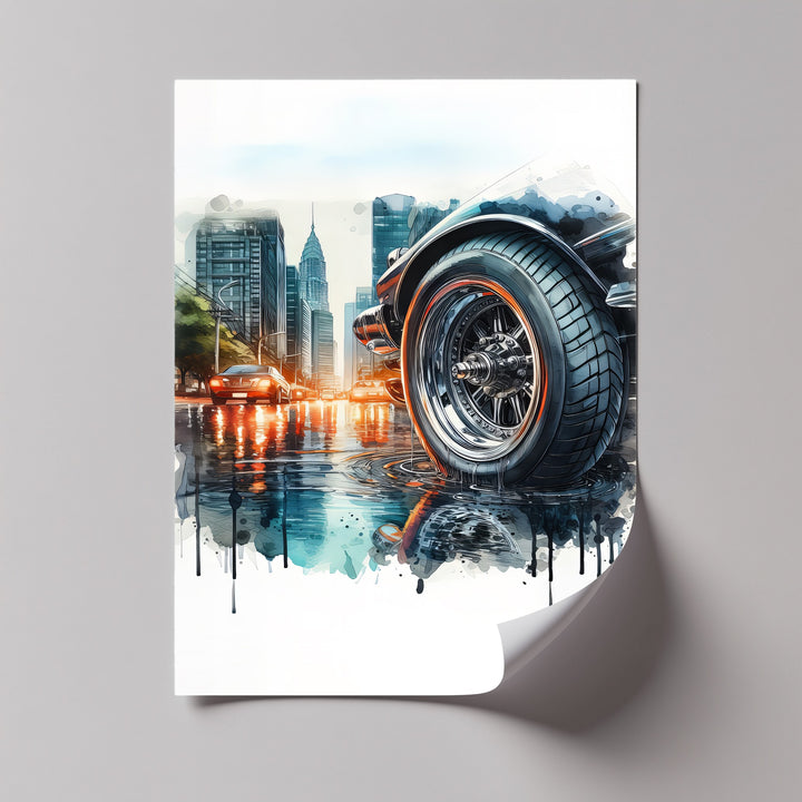 Urban Power and Chrome Reflections – Car Canvas Print