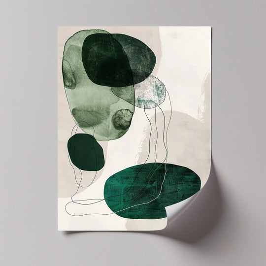 Floating Emerald Forms – Contemporary Abstract Canvas Print - MyPhotoStation