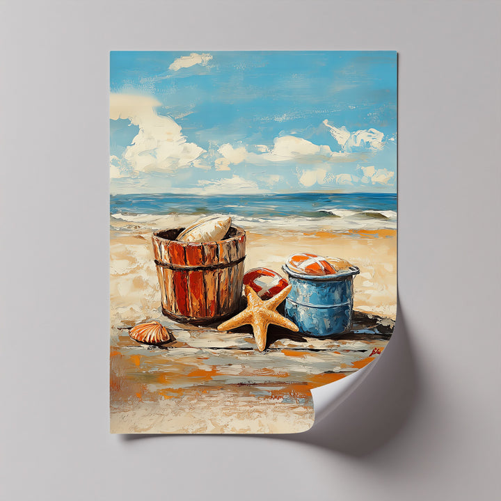 Capture the joy of seaside days with this playful canvas painting.

