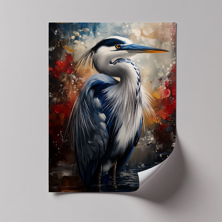 Regal Blue Heron – Majestic Bird Portrait Canvas Print
