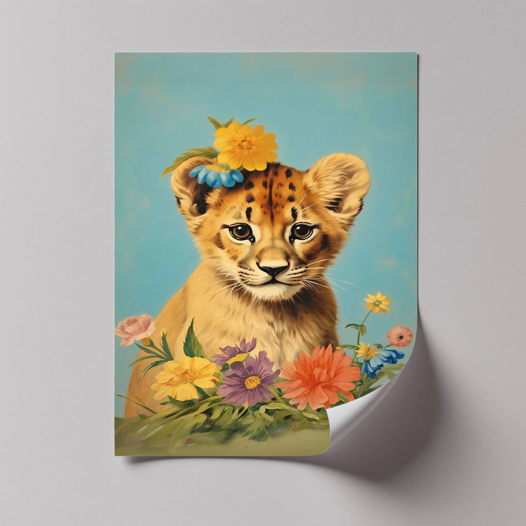 Blossom Crowned Cub – Animal Canvas Print - MyPhotoStation