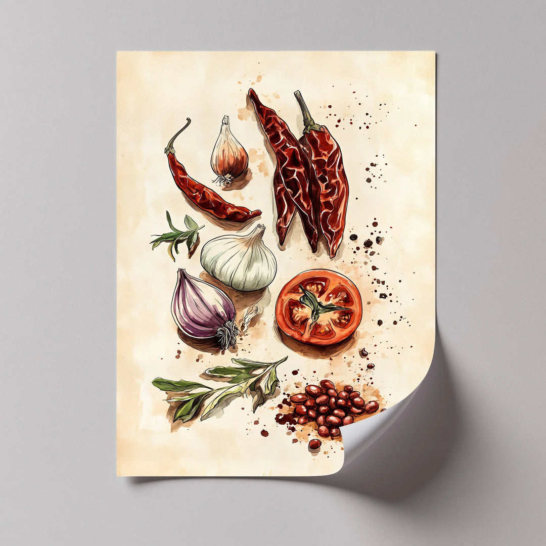 Spice & Flavor Symphony – Culinary Ingredient Canvas Wall Art - MyPhotoStation